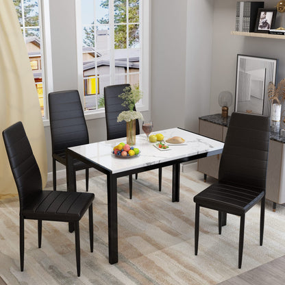 AWQM Faux Marble Dining Table Dining Set for 4