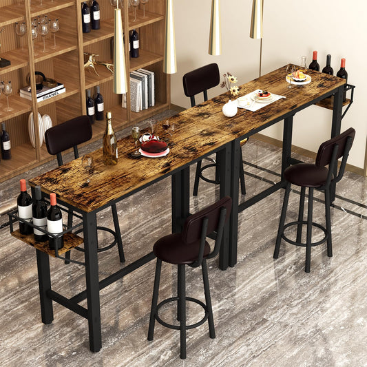 AWQM 2 Person Dining Table Set, Small Kitchen Table Set, Bar Table and Chairs Set of 3