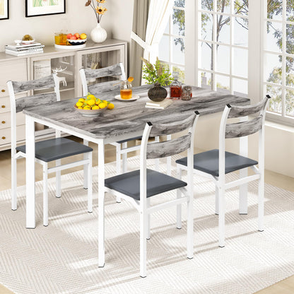 AWQM Modern Wooden Kitchen Table and Chairs Set, Dining Table Set for 4