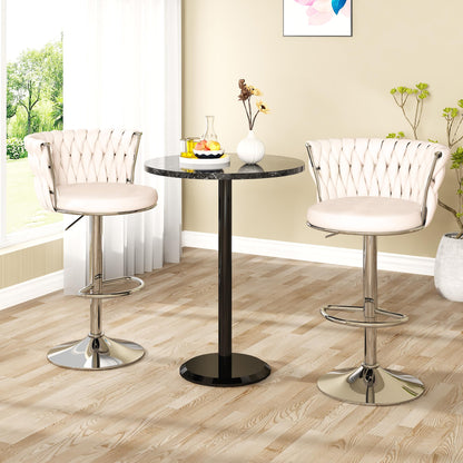 AWQM Bar Stool Set  Velvet Swivel Chair