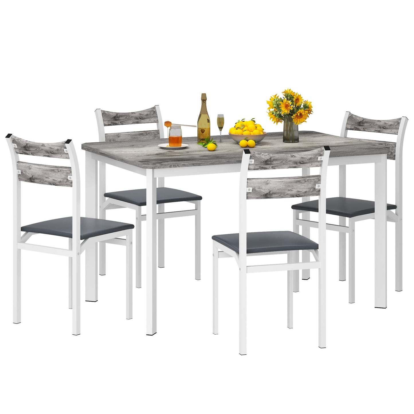 AWQM Modern Wooden Kitchen Table and Chairs Set, Dining Table Set for 4