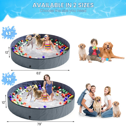 AWQM Collapsible Dog Pool Outdoor Backyard Beach Portable Pools