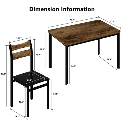 AWQM Modern Wooden Kitchen Table and Chairs Set, Dining Table Set for 4