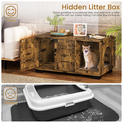 AWQM cat litter box shell, hidden cat litter box furniture