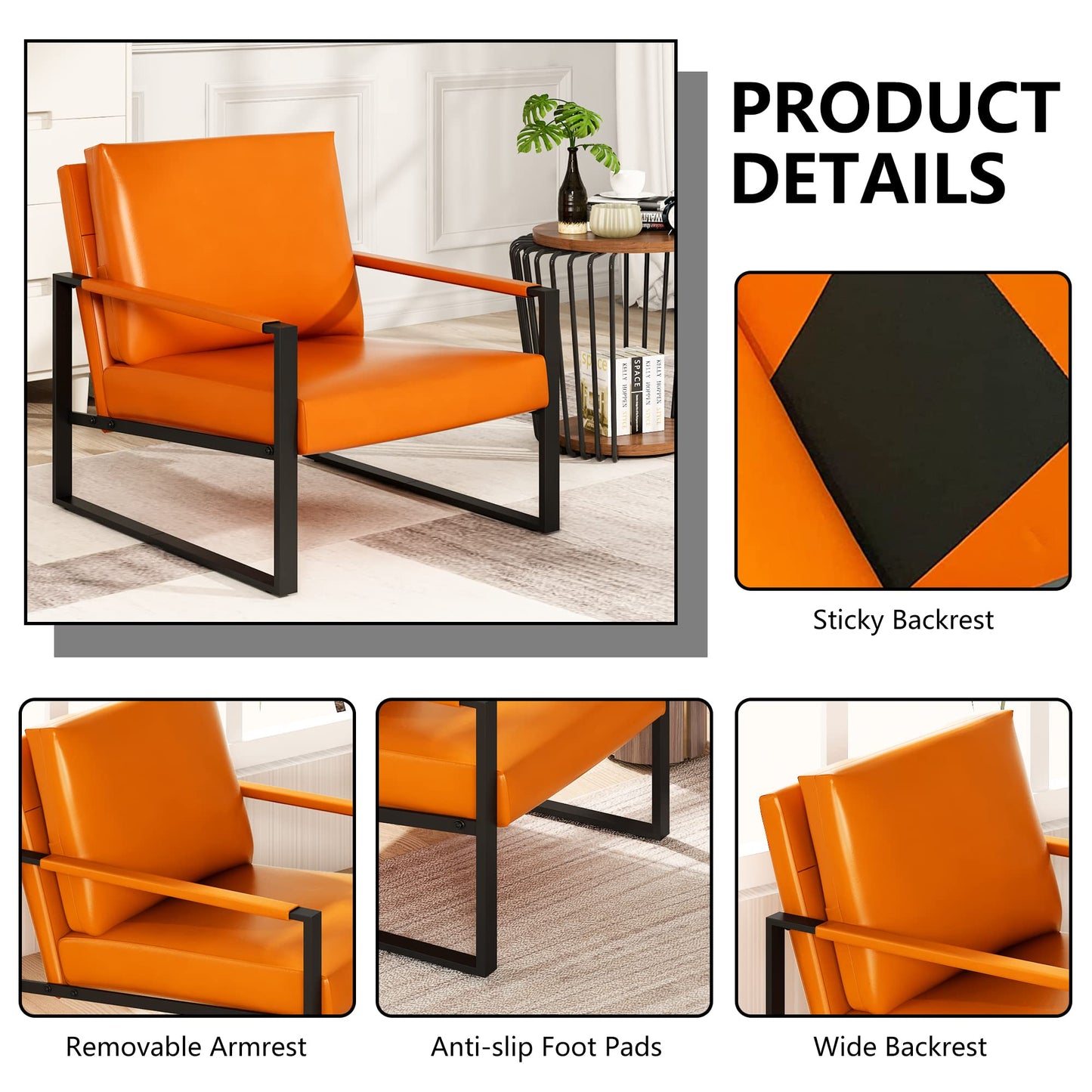 AWQM Modern PU Leather Armchair