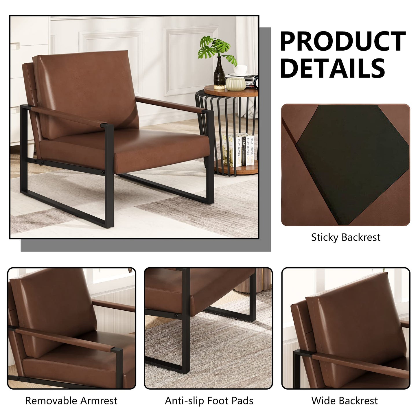 AWQM Modern PU Leather Armchair