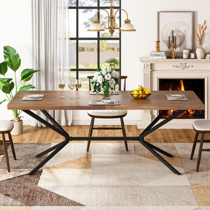 AWQM Industrial Wooden Mid-Century Modern Dining Table 6-8 Dining Table