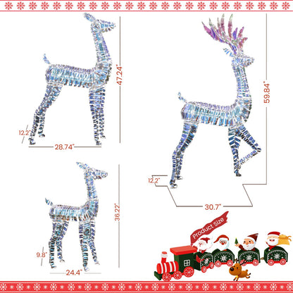 AWQM 3-Piece Christmas Reindeer Light Set, 50+80+100 LEDs