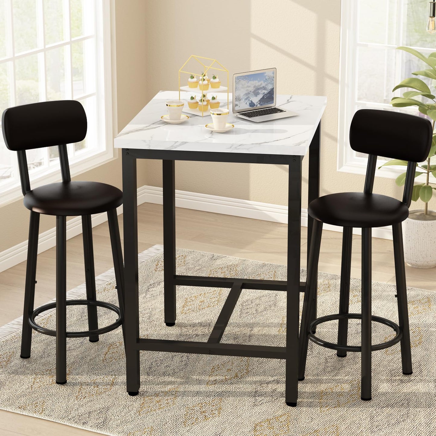 AWQM Square Table Set, Table for 2