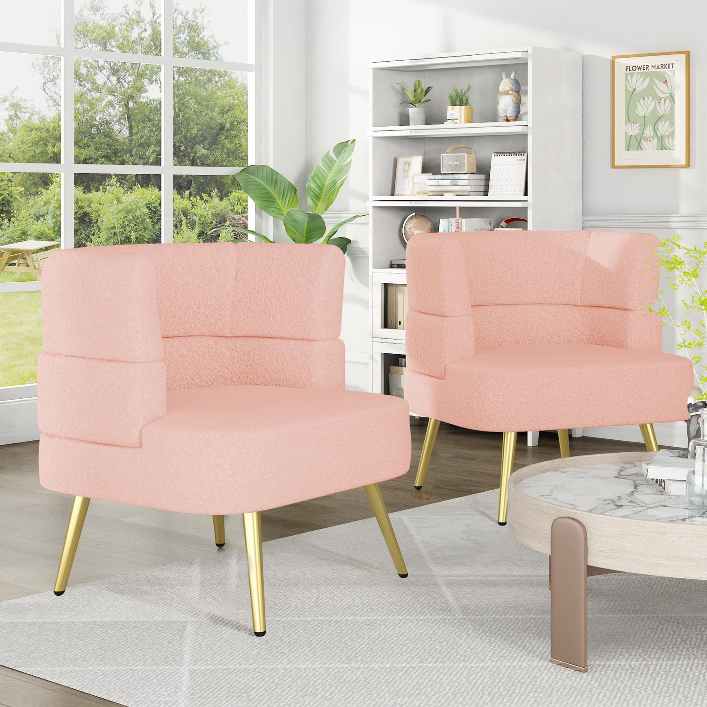 AWQM 2PCS Single Sofa Chair with High Resilience Foam and Sturdy Legs