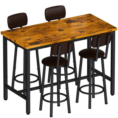 AWQM bar table and 4 chairs set industrial counter