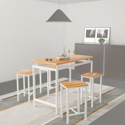 AWQM Industrial Wooden Kitchenette Dining Table 4 People Dining Table