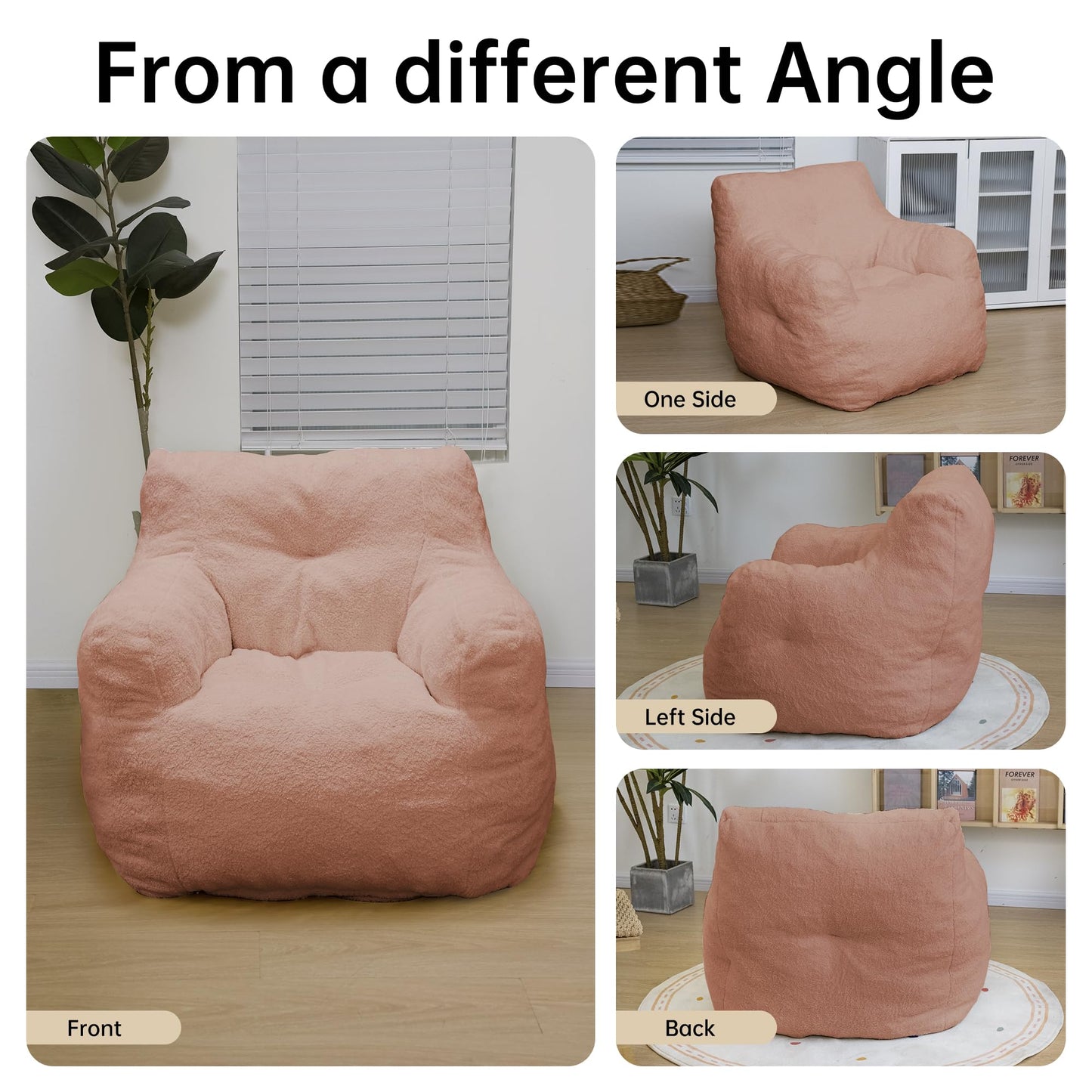 AWQM Bean Bag Chair, Tufted Soft Padded Bean Bag Chair, Lazy Susans