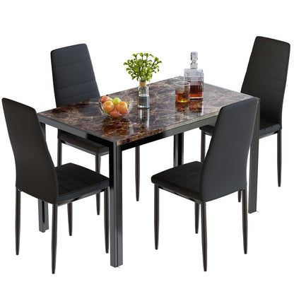 AWQM Faux Marble Dining Table Dining Set for 4