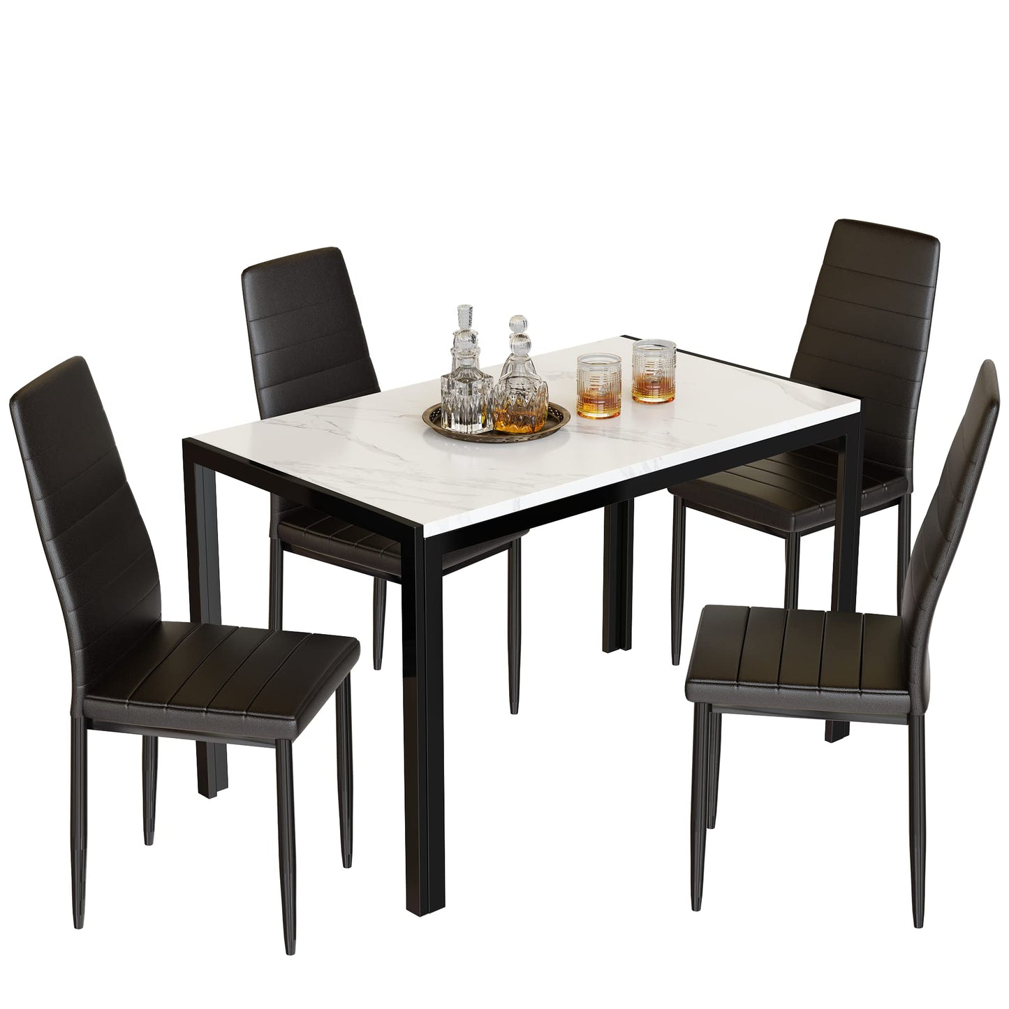 AWQM Faux Marble Dining Table Dining Set for 4