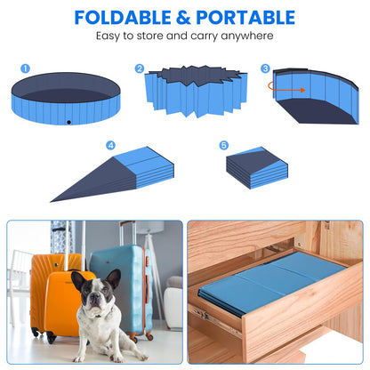 AWQM Foldable Dog Swimming Pool Hard Plastic Non-Slip Dog Bathtub