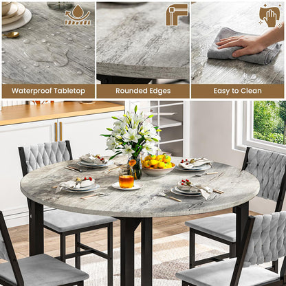 AWQM Round Dining Table Set for 4, Kitchen Dining Table Set, Round Dining Table Set for Small Space.