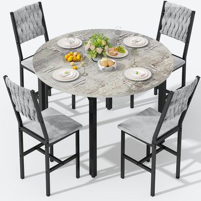 AWQM Round Dining Table Set for 4, Kitchen Dining Table Set, Round Dining Table Set for Small Space.