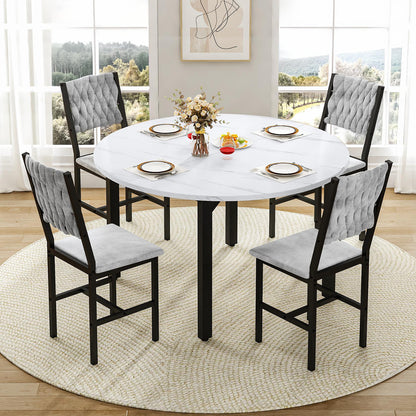 AWQM Round Dining Table Set for 4, Kitchen Dining Table Set, Round Dining Table Set for Small Space.