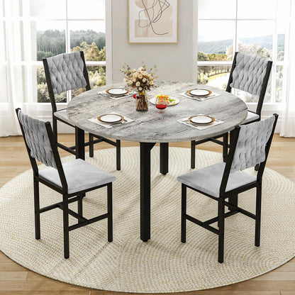 AWQM Round Dining Table Set for 4, Kitchen Dining Table Set, Round Dining Table Set for Small Space.