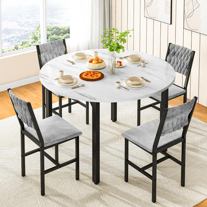 AWQM Round Dining Table Set for 4, Kitchen Dining Table Set, Round Dining Table Set for Small Space.